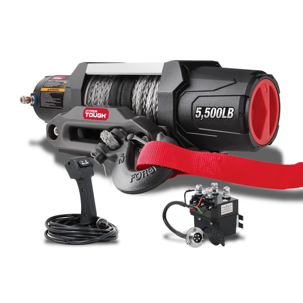 5500 lb 12V DC Electric UTV Winch with 50ft Synthetic Rope and Mounting Bracket G800533