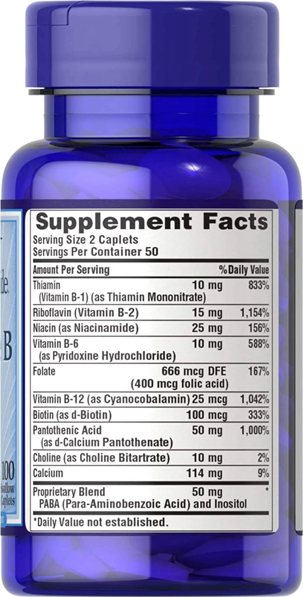 Vitamin B Complex 100 Caplets J1939