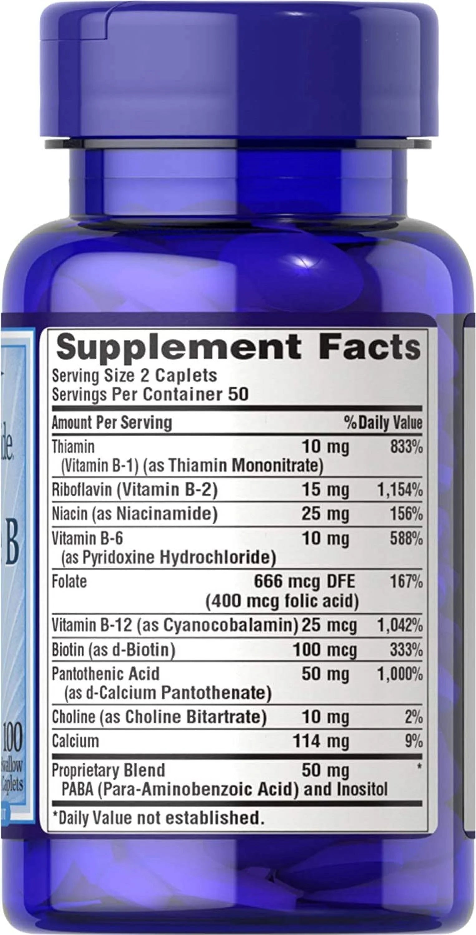Vitamin B Complex 100 Caplets J1939