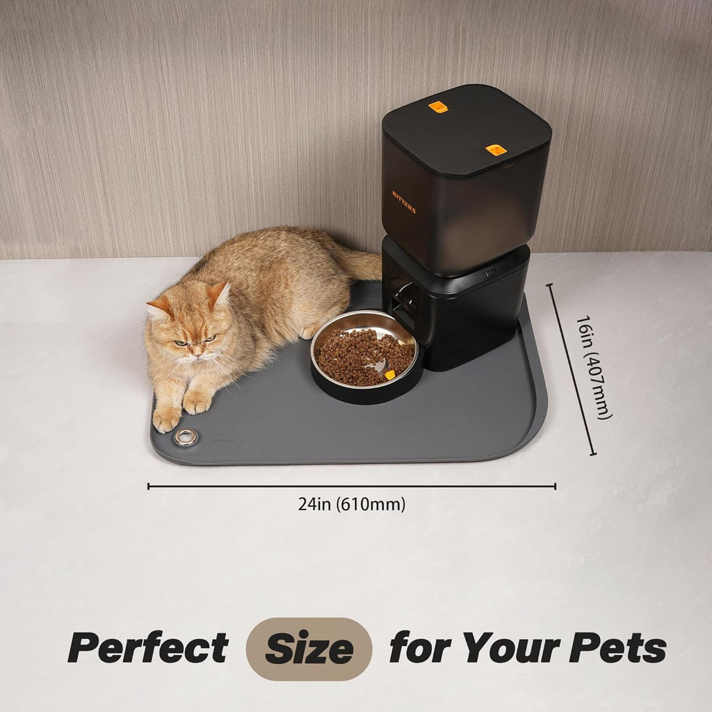Waterproof Silicone Pet Feeding Mat with Pocket Y35834