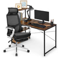 Black Computer Desk and Chair Set with Bookshelf I925065