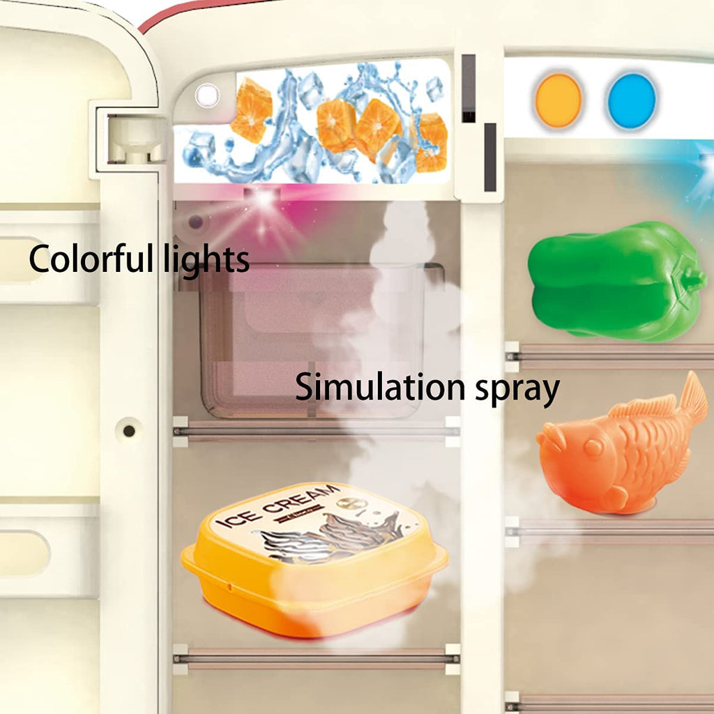 Blue/Pink Kids Simulation Refrigerator Pretend Play Toy X87462