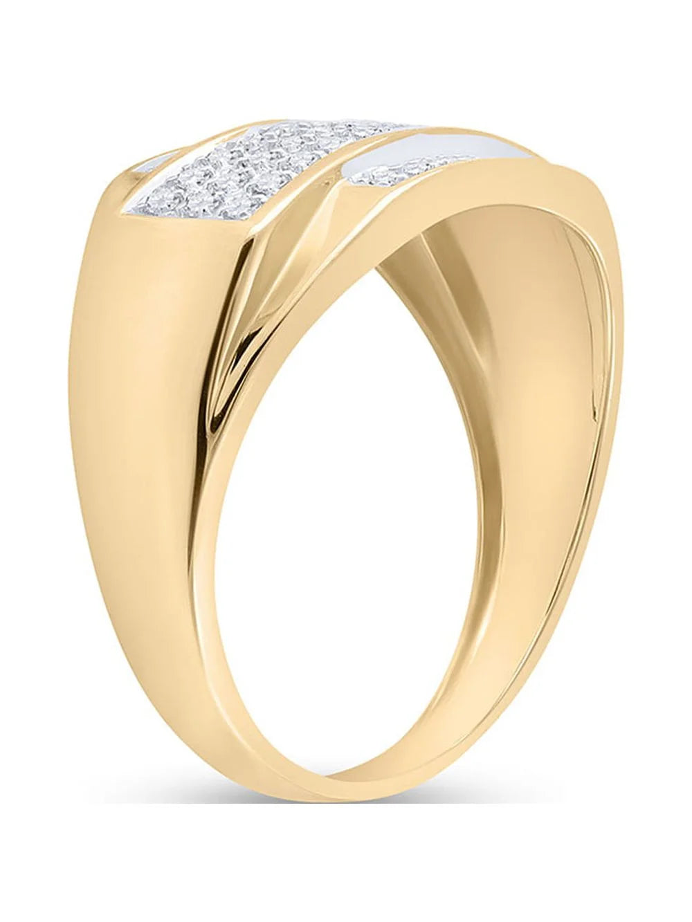 10kt Yellow Gold Mens Diamond Cluster Ring 1/3 Cttw G15344