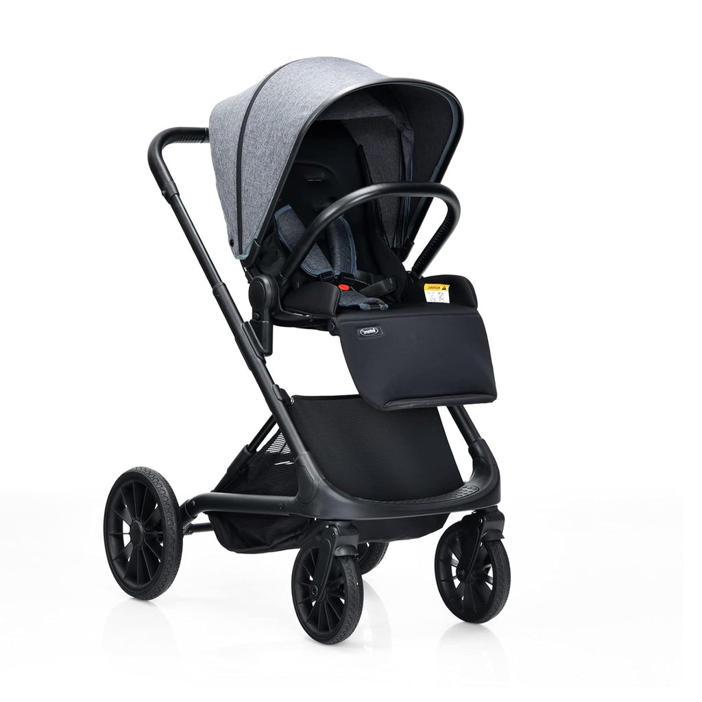 2 in 1 Convertible Baby Stroller with Aluminum Frame (Black) Y407191