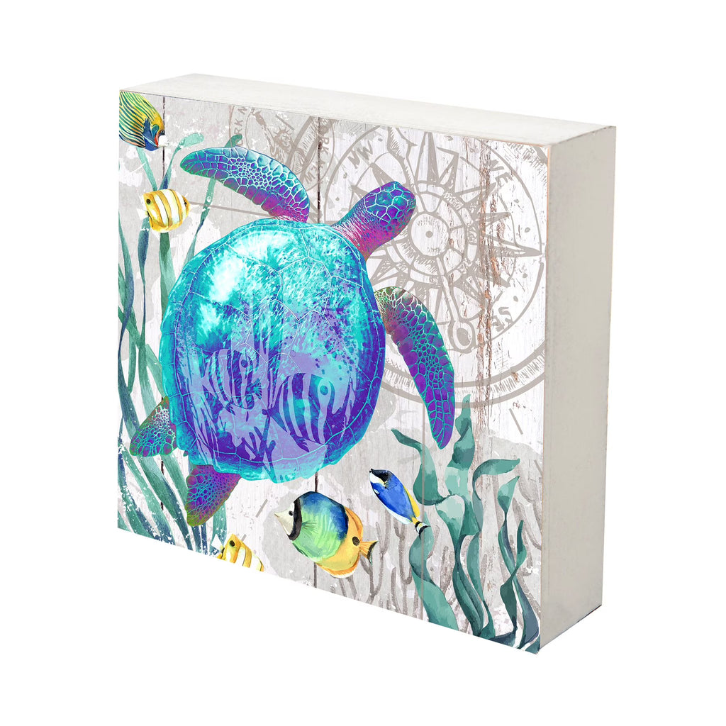 Turtle Art Canvas Shadow Box H9031