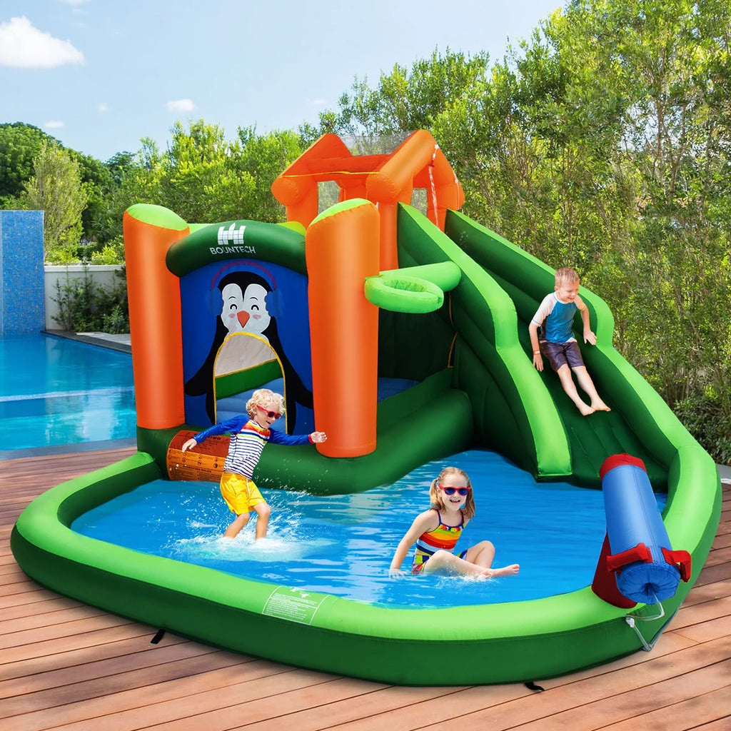 Inflatable Water Park Slide Bouncer with Splash Pool and Blower E53733
