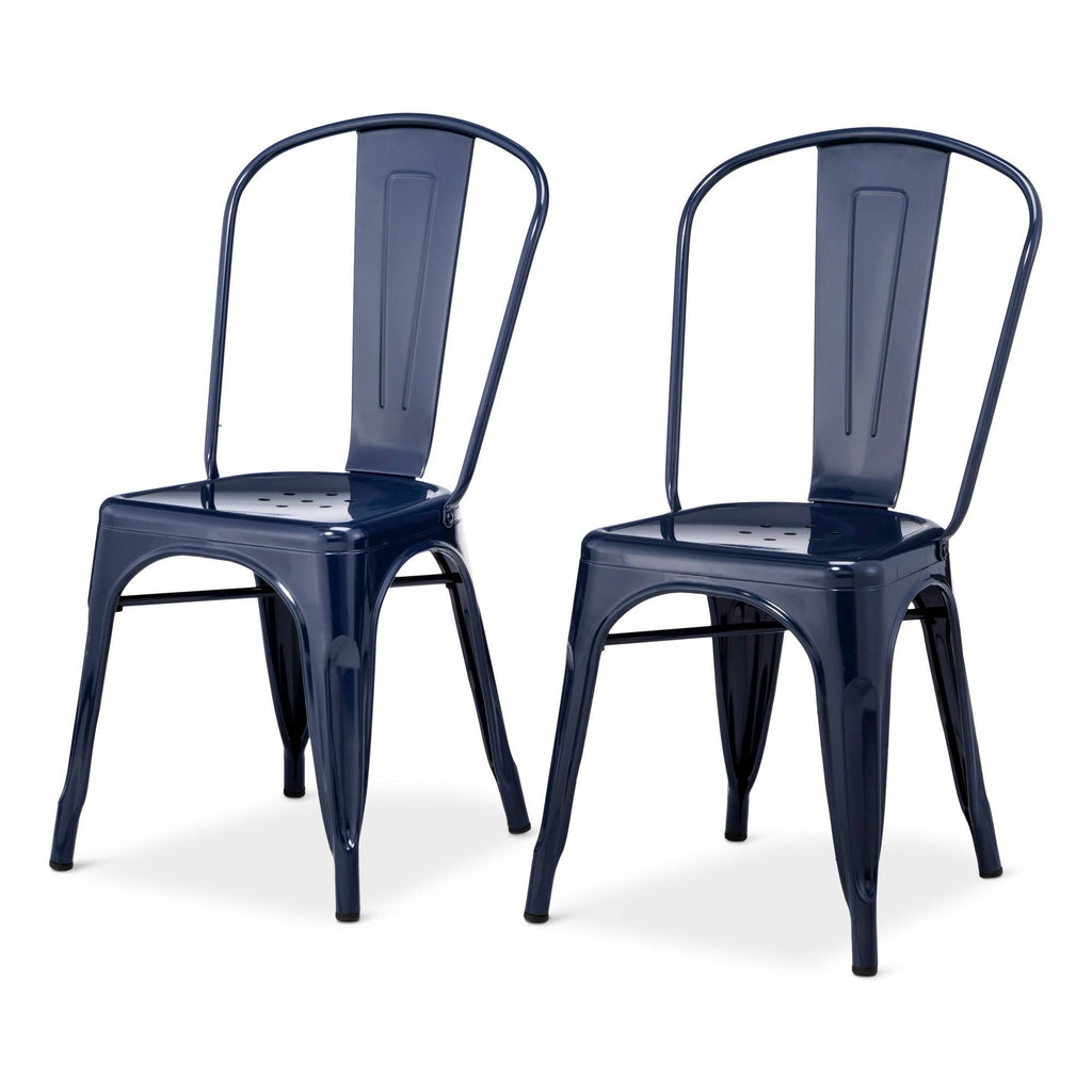 Navy Metal Dining Chair N104