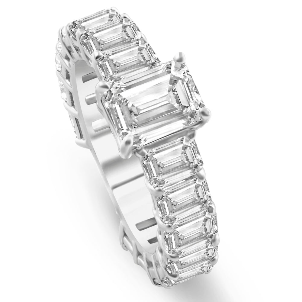 Emerald Cut Diamond Engagement Ring 14k Gold Lab Grown J237