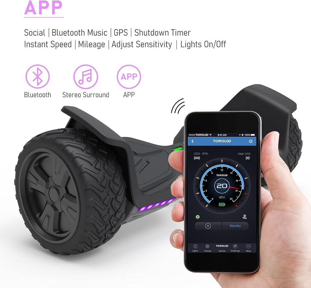 8.5 inches All-Terrain Self-Balancing Hoverboard with LED Lights and Bluetooth T6665
