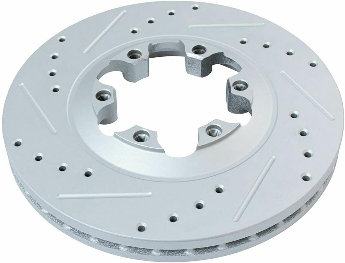 Drilled Slotted Front Brake Kit Rotors & Pads with Hardware Kit & Cleaner & Fluid X441554
