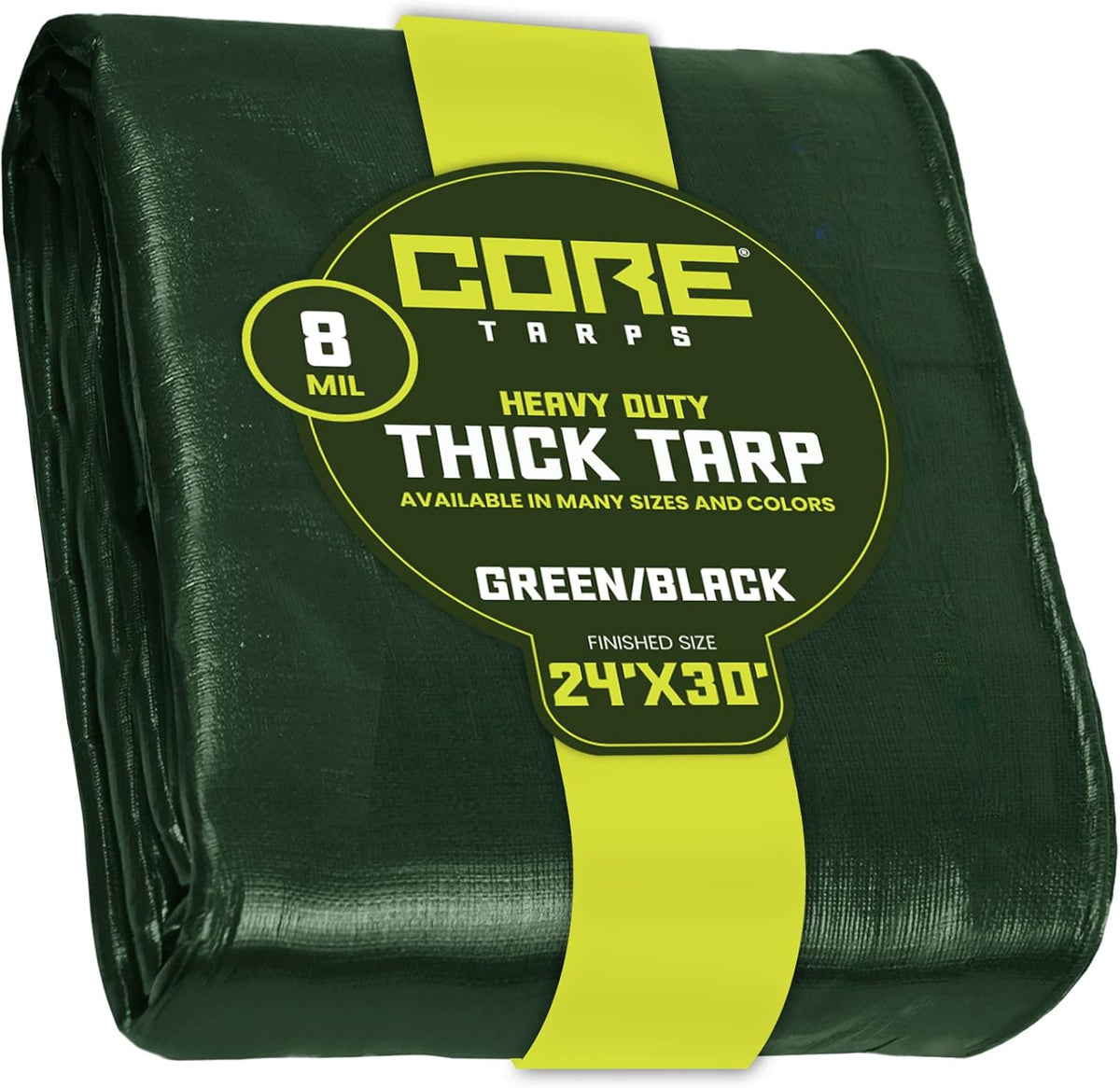 Heavy Duty 8 Mil Waterproof Poly Tarpaulin with Reinforced Edges, Brown/Black 18′ X 24′, Pack of 2 C84580