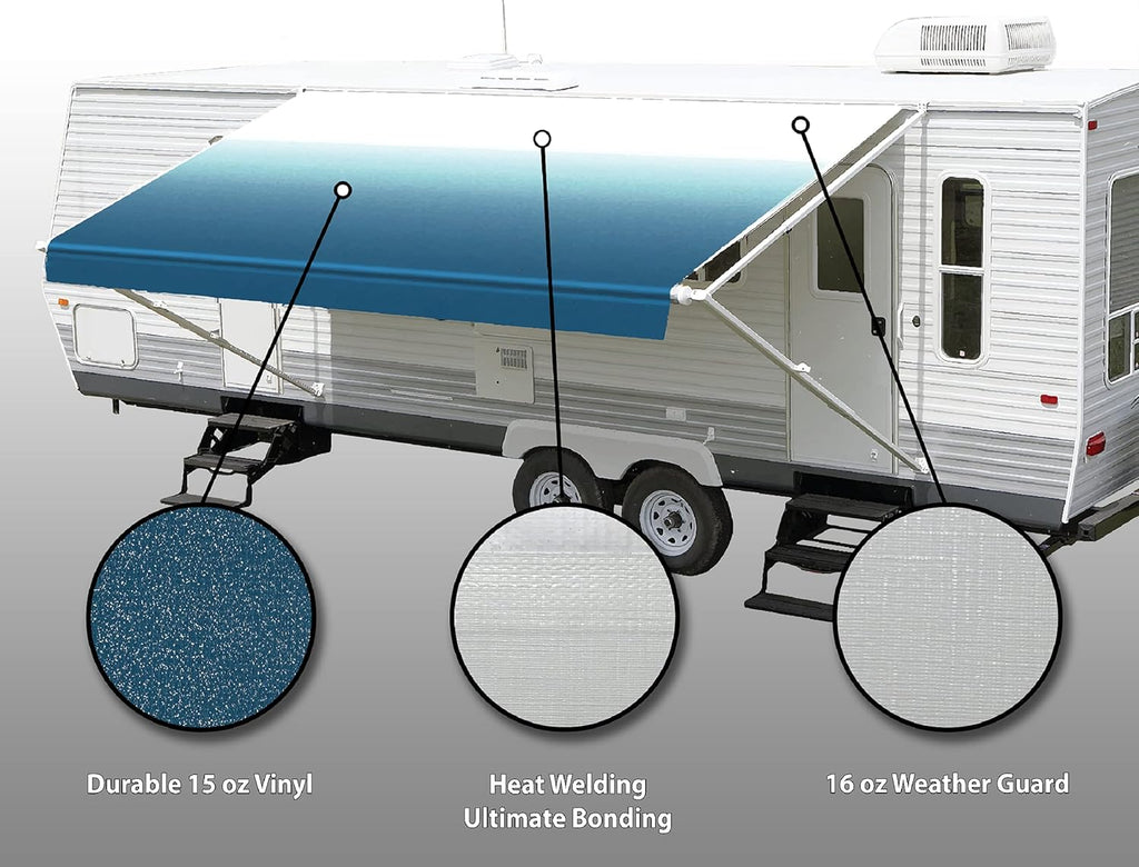 Ocean Blue Fade Awning Fabric 16' S62790