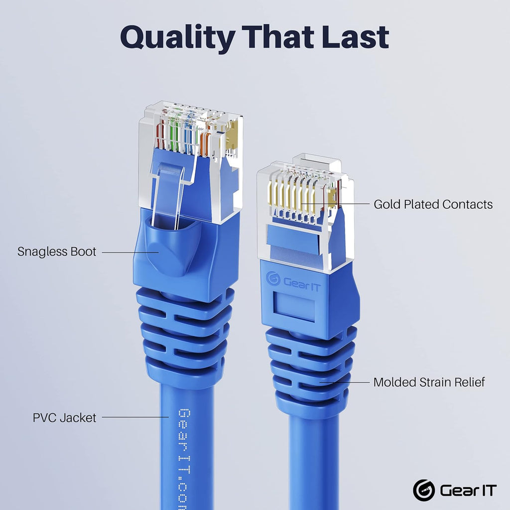 Blue Snagless RJ45 Ethernet Patch Cable 100-Pack 1 Foot V77686