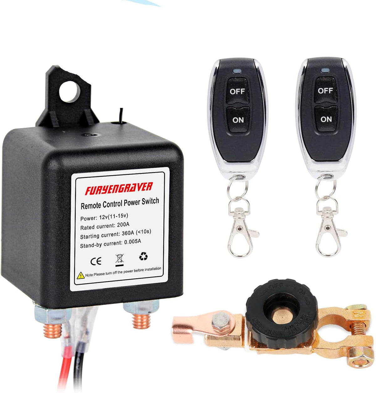 DC12V 200A Battery Disconnect Switch with 2 Keys Q91469