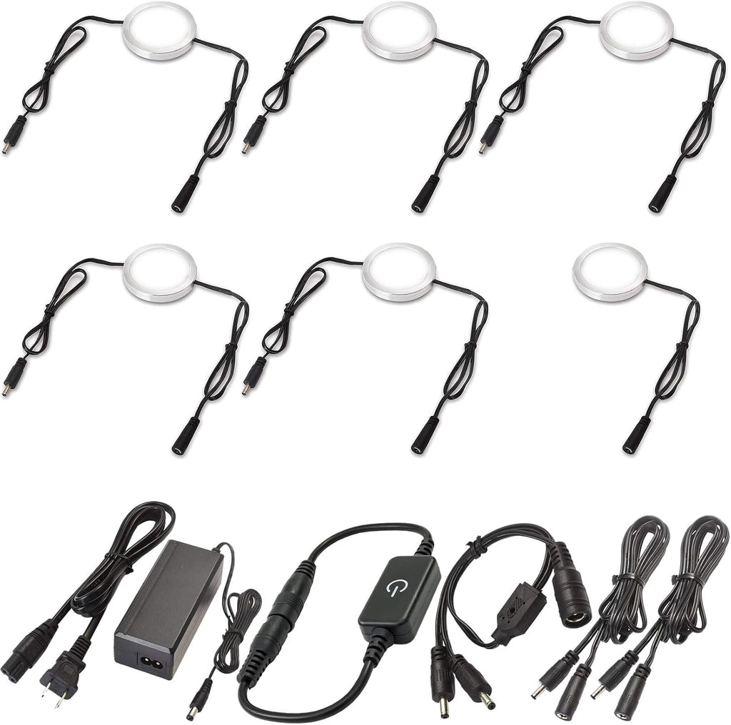 Under Cabinet LED Lighting Kit, Touch Dimmable, 12 Lights, Warm White M453