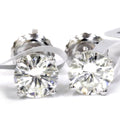 14K White Gold Diamond Screw Back Stud Earrings K707