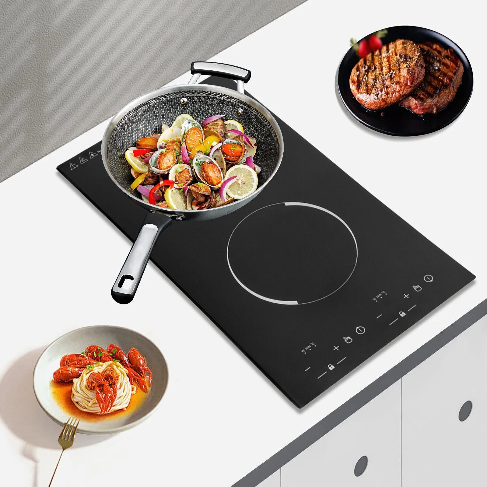 Double Induction Cooktop with 2 Burner Independent Control 1200W+1100W A29591