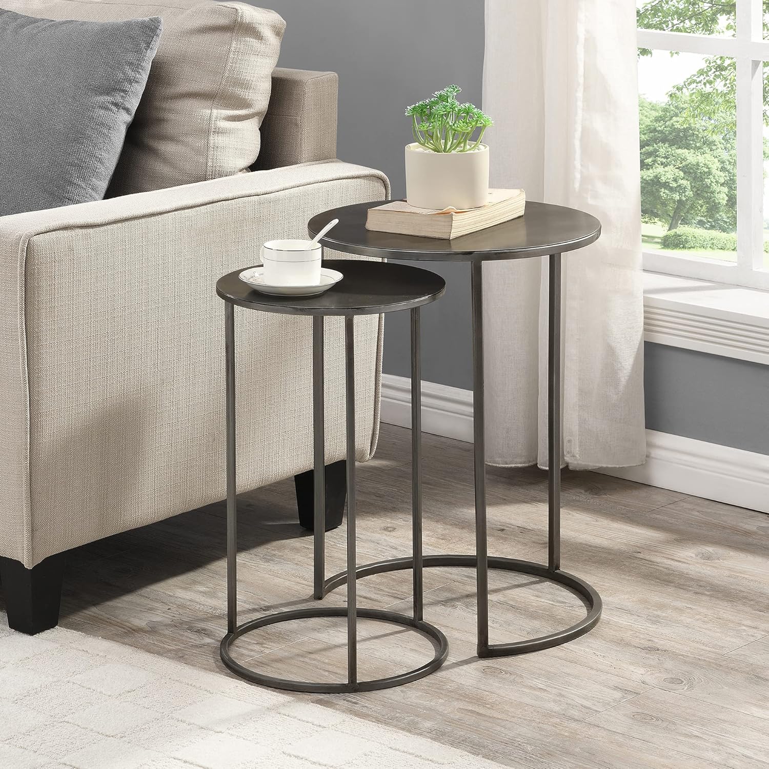 Silver Nesting Coffee Table 2-Piece Set M1207