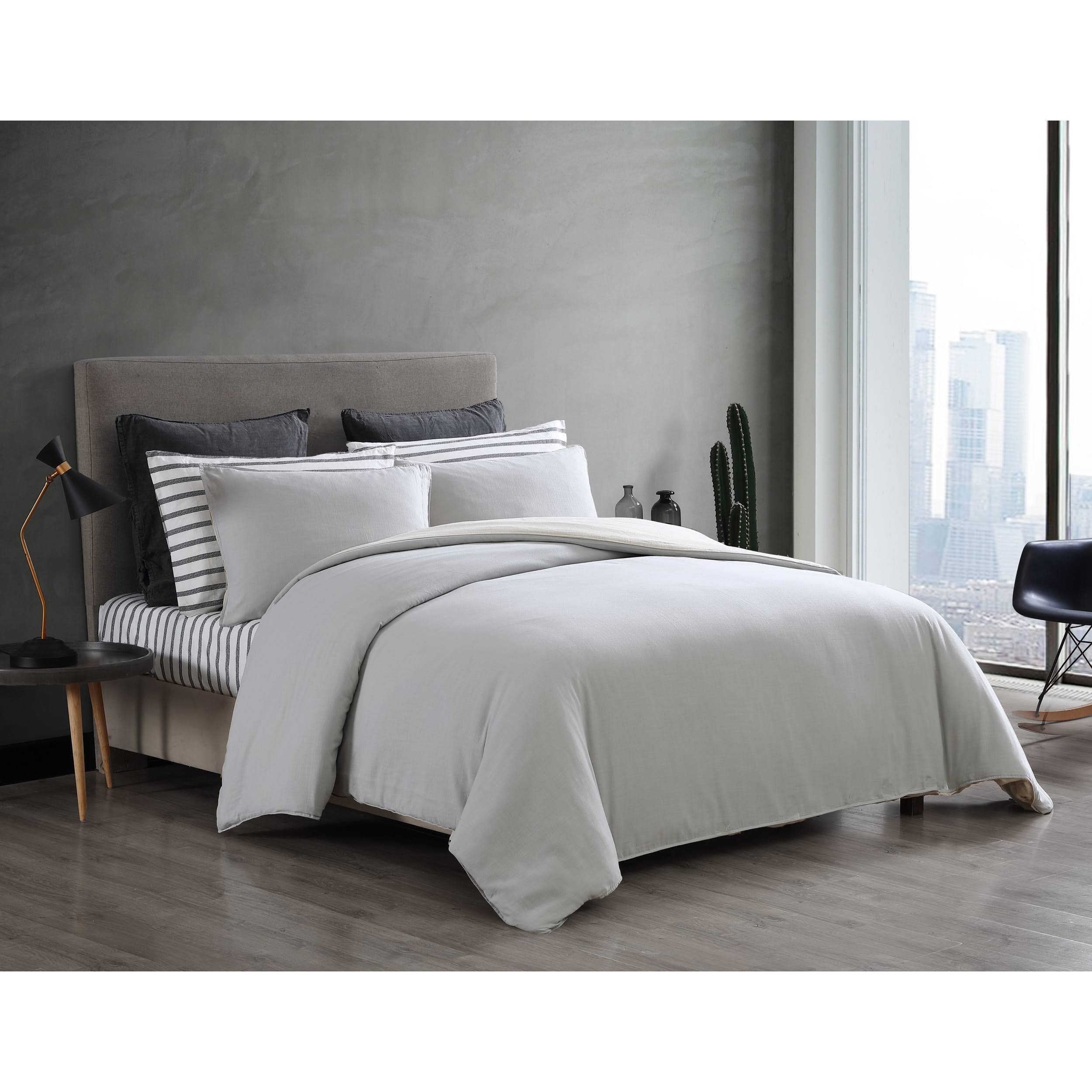 Washed Cotton Reversible Duvet Cover Set F158930