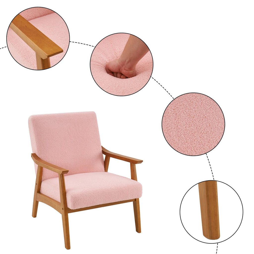 Pink Teddy Velvet Lounge Chair A490304