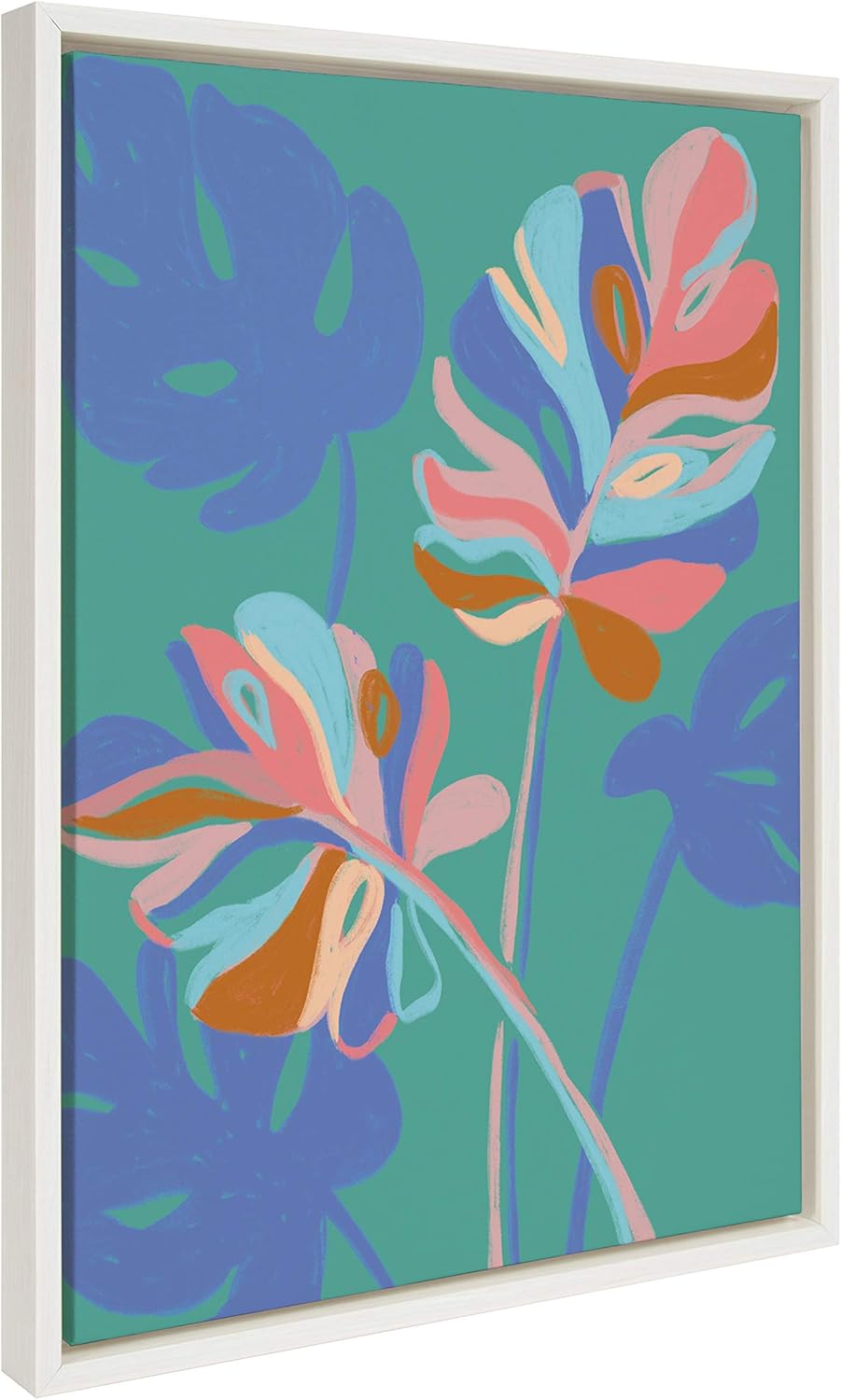 Monstera Green Framed Canvas Wall Art, 18x24 R89742