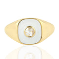 Yellow Gold Plated 925 Silver CZ Diamond Statement Ring C789677