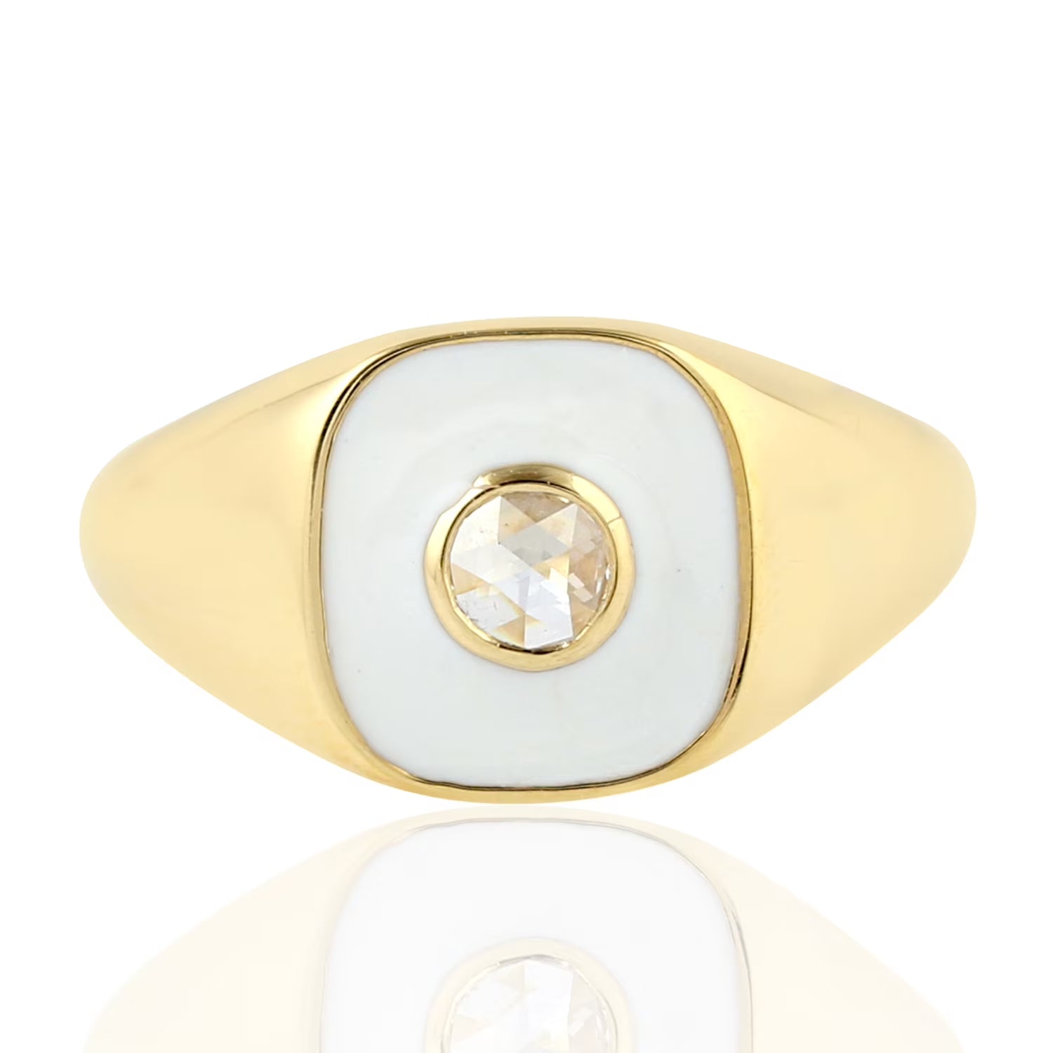 Yellow Gold Plated 925 Silver CZ Diamond Statement Ring C789677