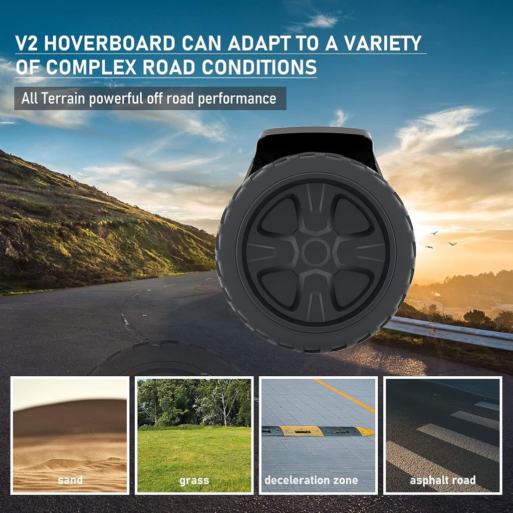 8.5 inches All-Terrain Self-Balancing Hoverboard with LED Lights and Bluetooth T6665