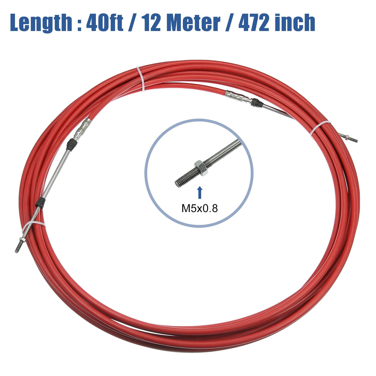 40ft 472 Inch Marine Throttle Shift Remote Control Box Cable for Yamaha Outboard Engine Boat Red Z318