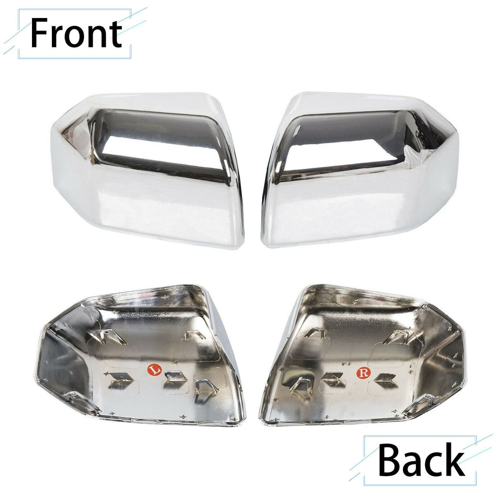 Chrome Pair Top Mirror Covers Caps Z3865