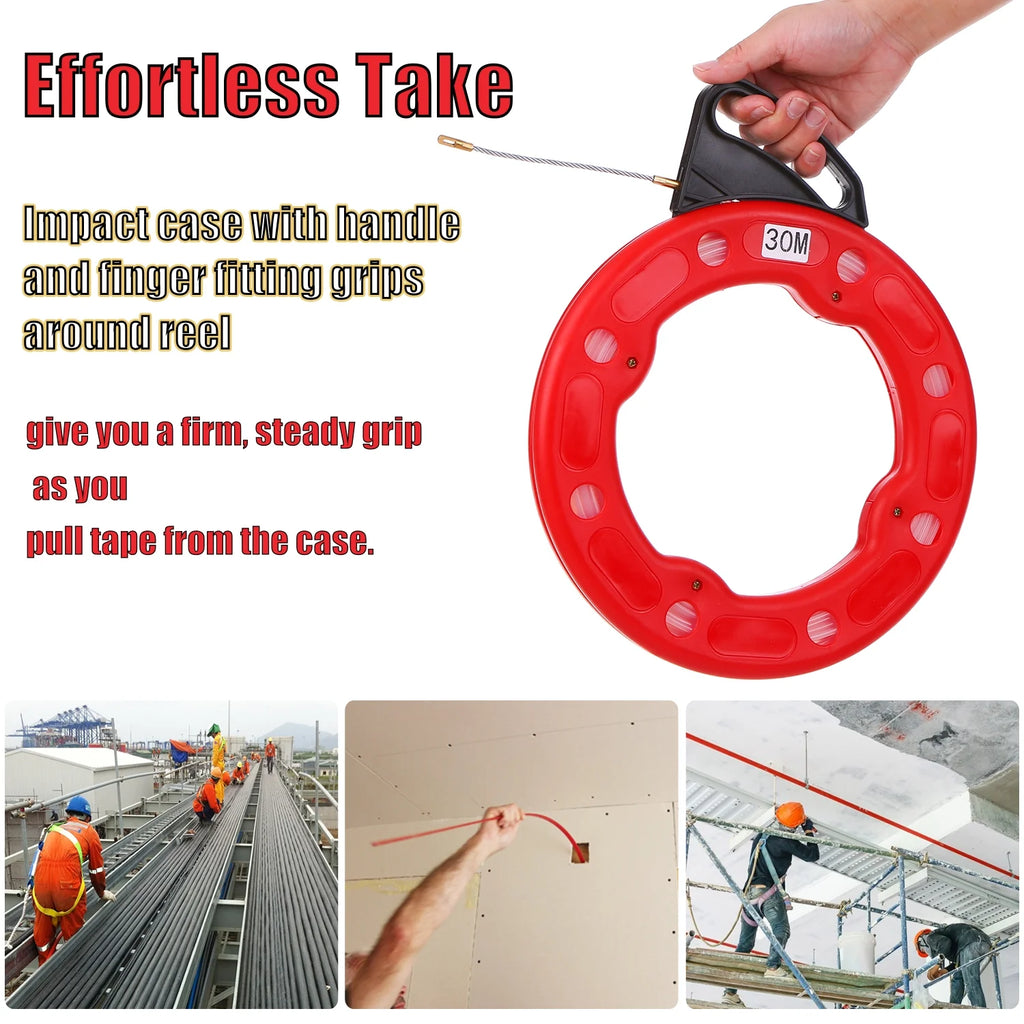Fiberglass Fish Tape Reel Puller with Impact Case I205140