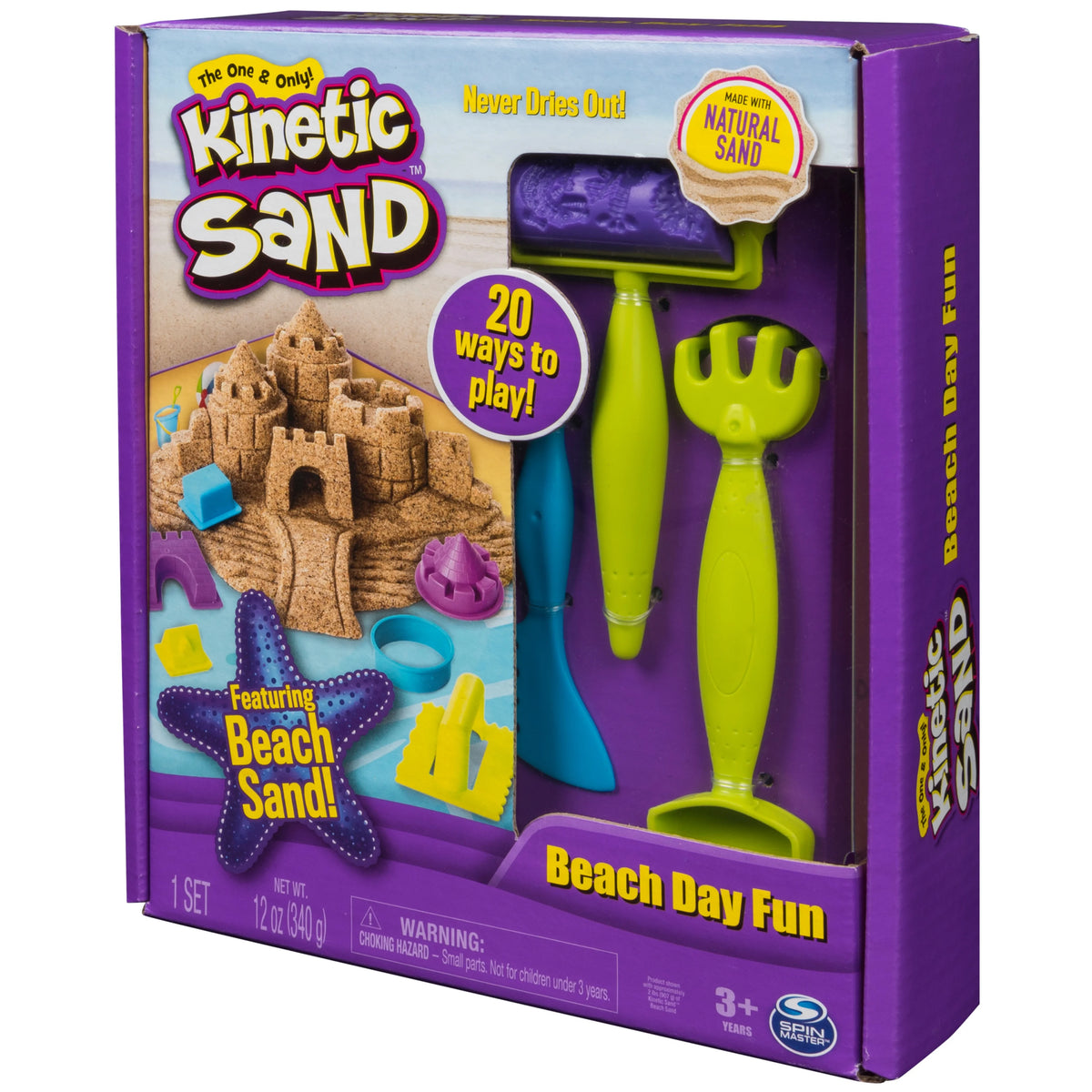 12 oz. All-Natural Kinetic Beach Sand Playset with Castle Molds F8247