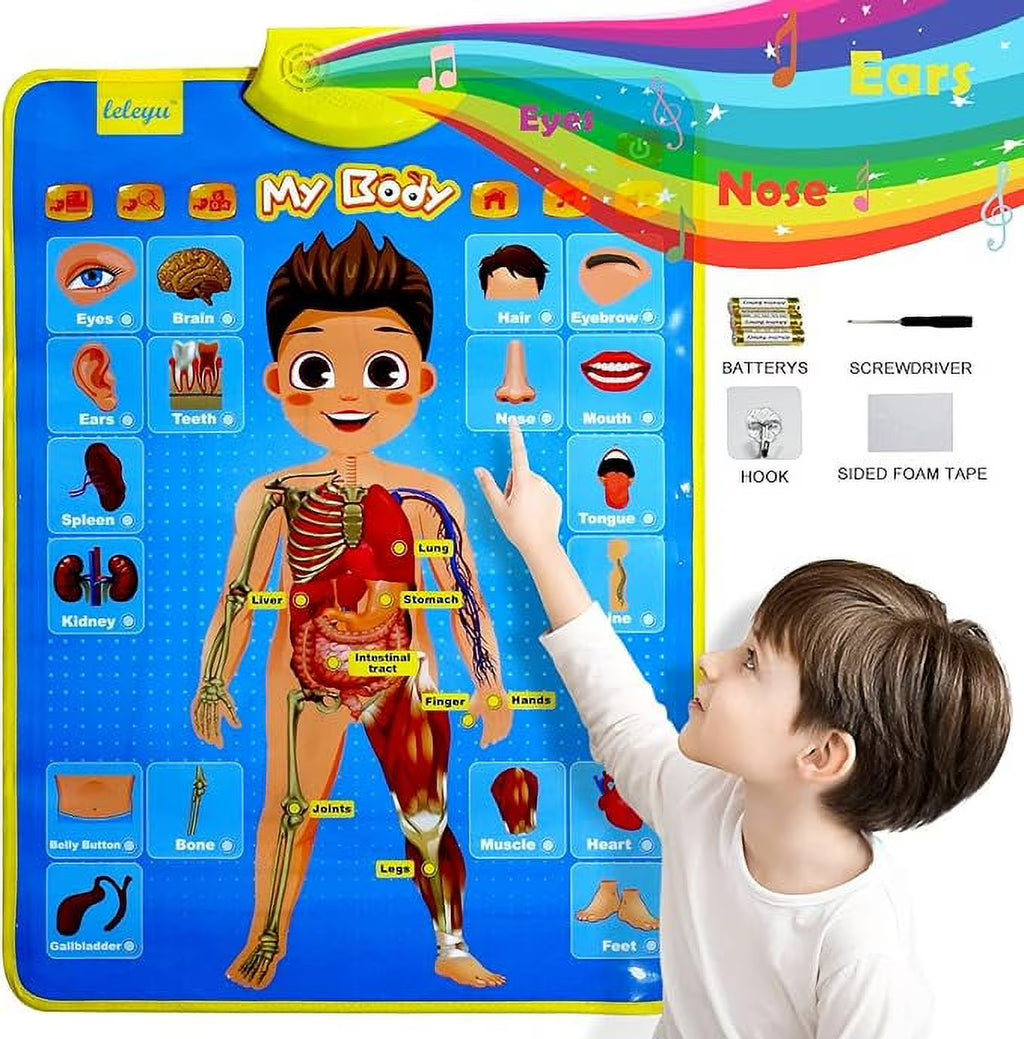 Electronic Interactive Body Talking Poster Learn Names & Facts & Games & Songs of Body Learning Toys for 3,4,5,6,7,8,9 Year Old Boys & Girls Anatomy for Kids X542631