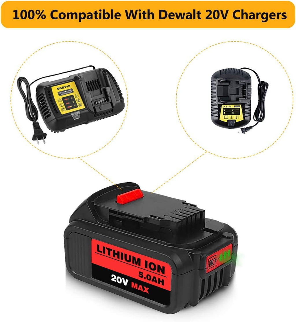 6Packs 20Volt 5.0Ah Lithium Battery L851950