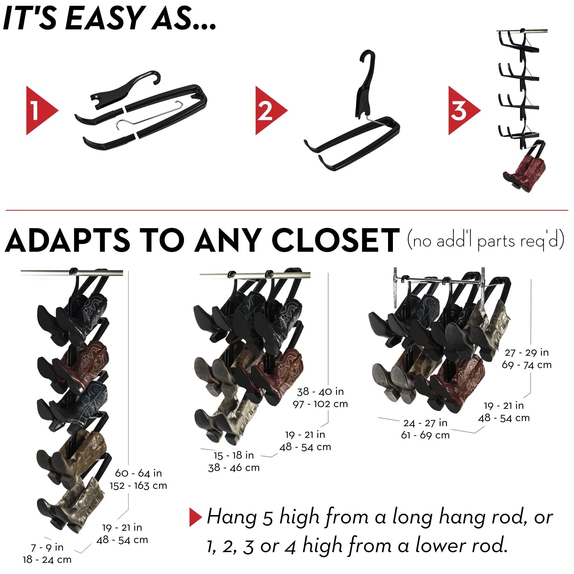 5-Pair Hanging Boot Storage Rack Z248