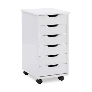 Six Drawer Roll Cart White K5252