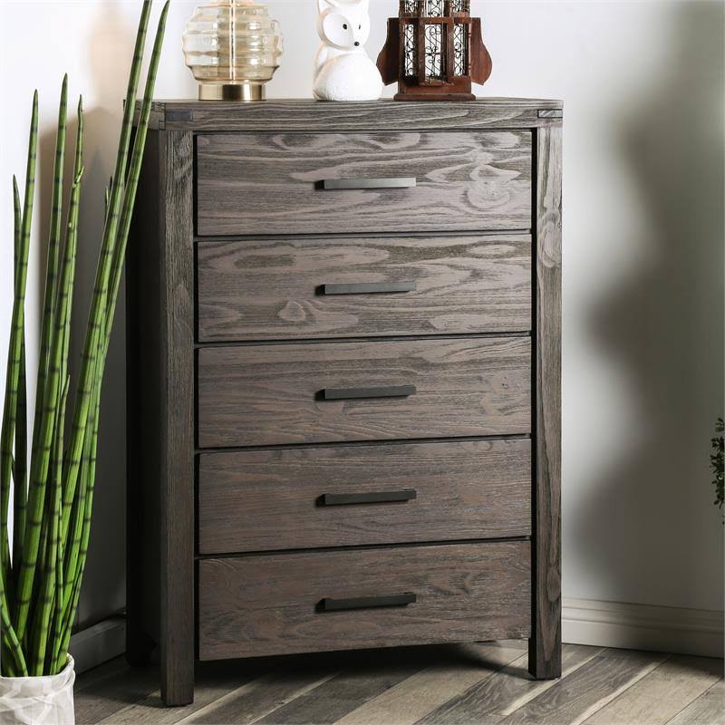 Rustic Brown 5 Drawer Chest V938