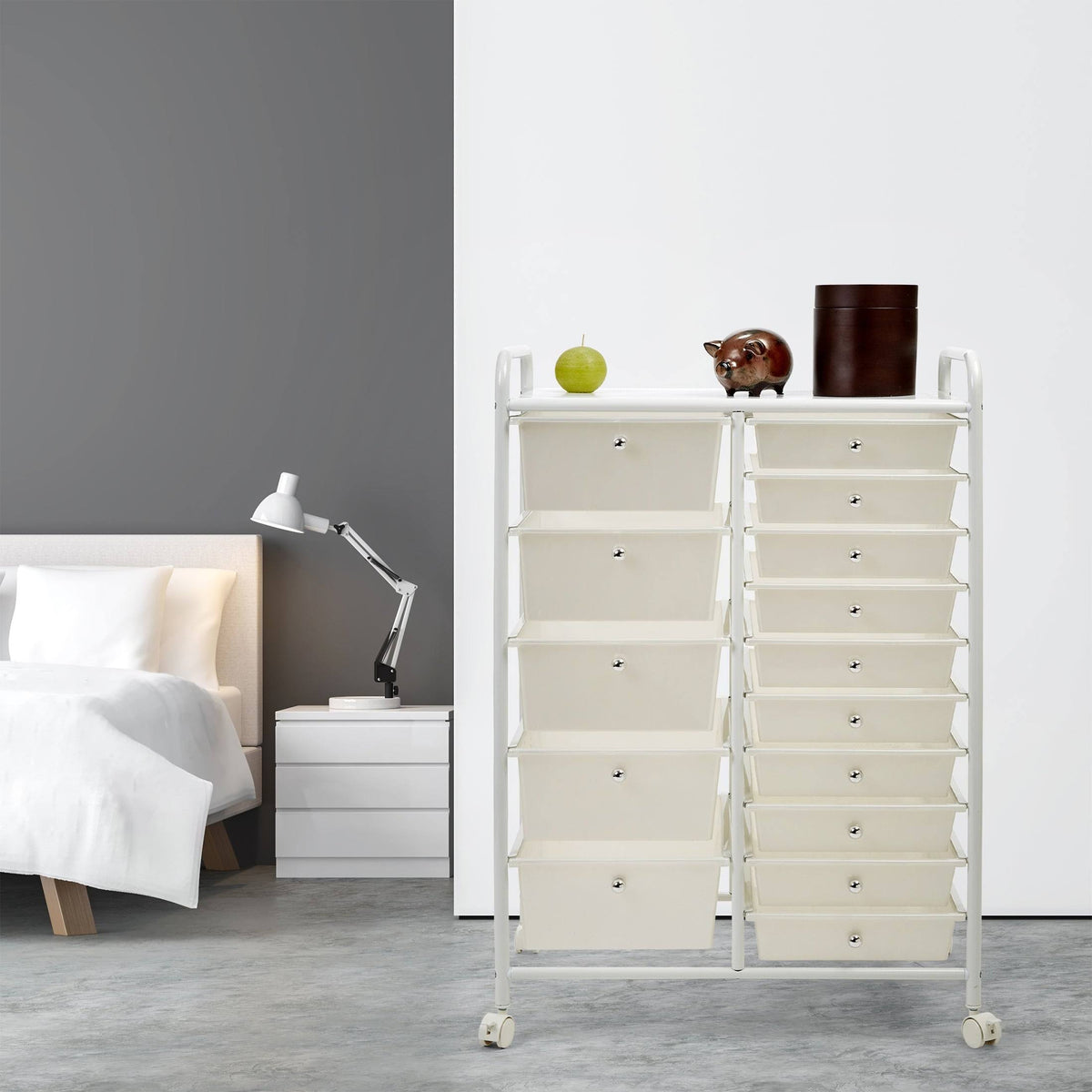 White 15-Drawer Organizer Cart I5852