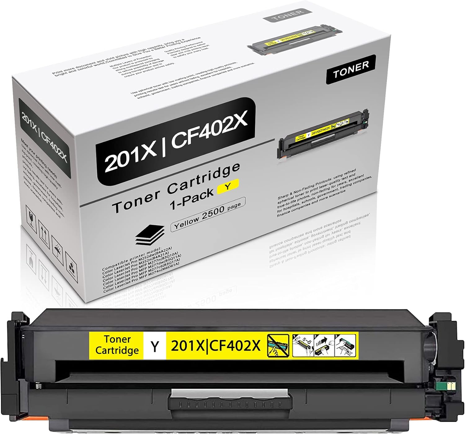 Yellow Toner Cartridge Replacement for HP Printers (1 Pack) O965655