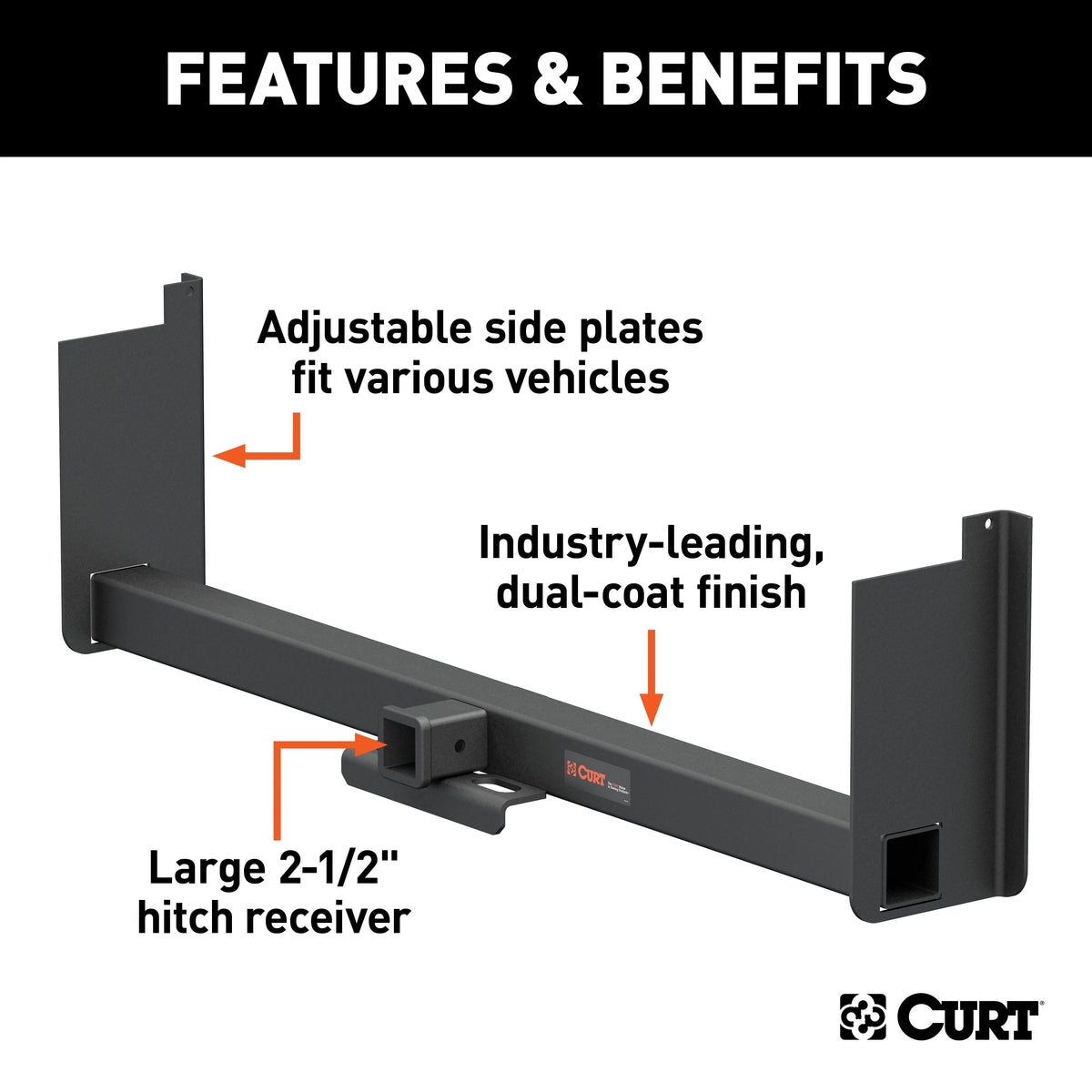 Class 5 Weld-On Hitch, 2-1/2-Inch Receiver, 18" Drop N461