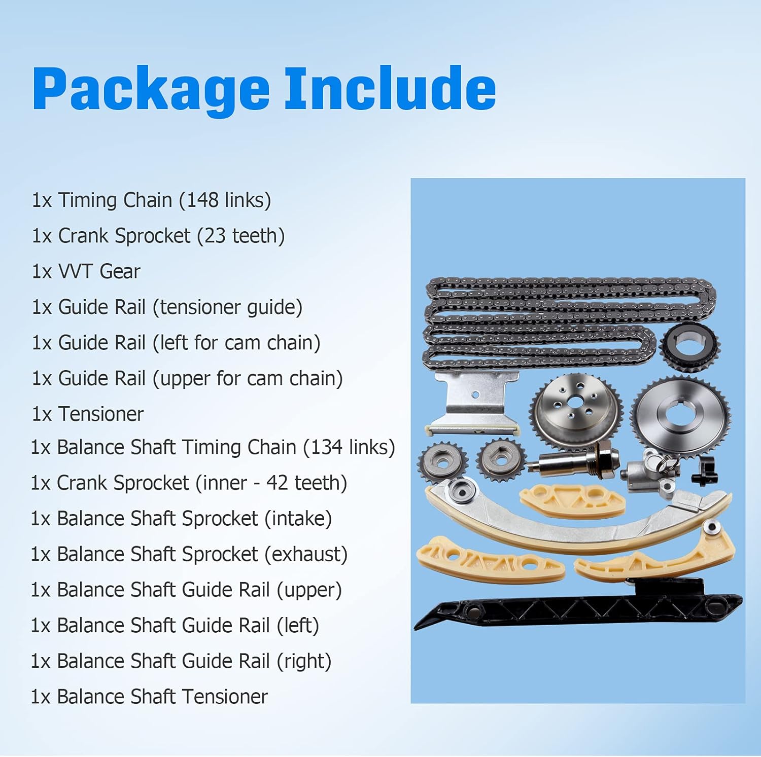 Engine Timing Chain Kit without Water Pump for Chevrolet Malibu Equinox Buick L4 2.0L 2.2L 2.4L K590241