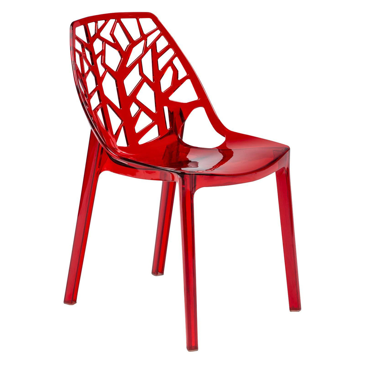 Transparent Red Dining Chair, Set of 2 U4942