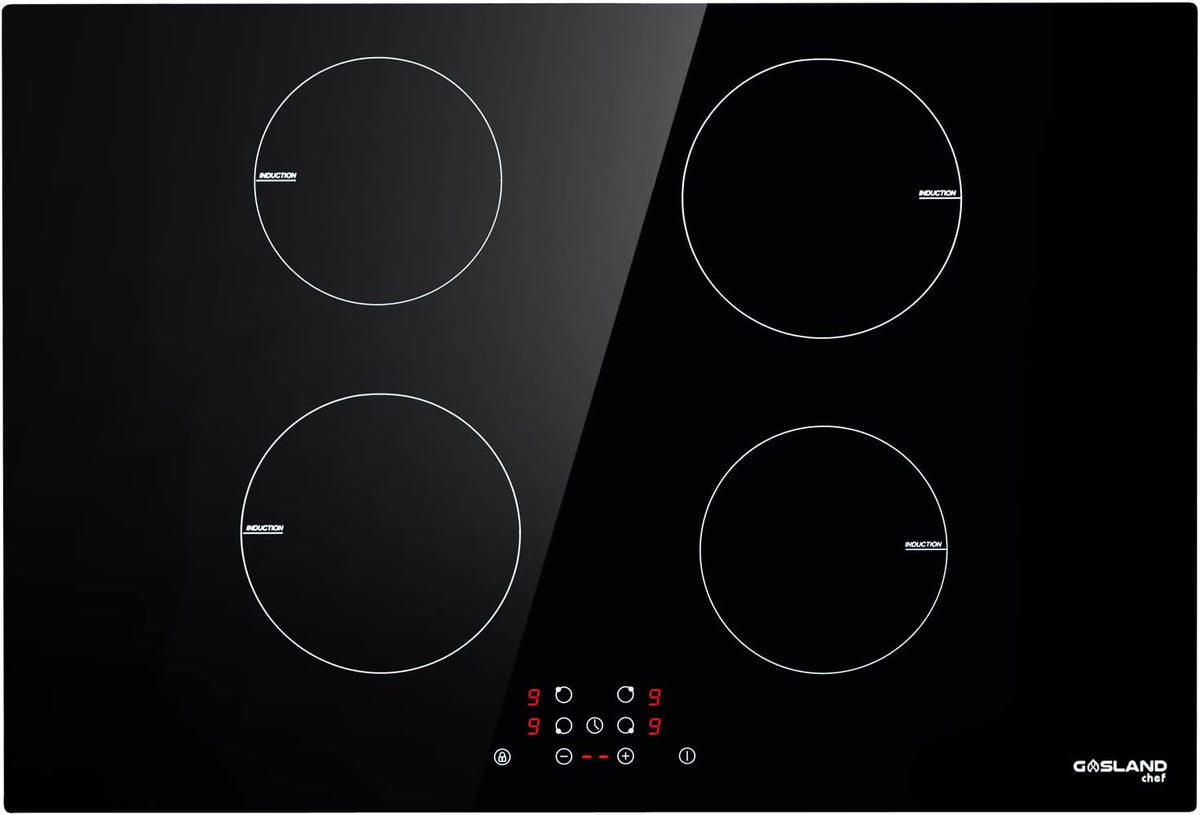 Induction Cooktop 30 Inch, 240V Drop-in 4 Cooking Zone, 9 Power Levels, Sensor Touch Control, Child Lock, Timer T77408