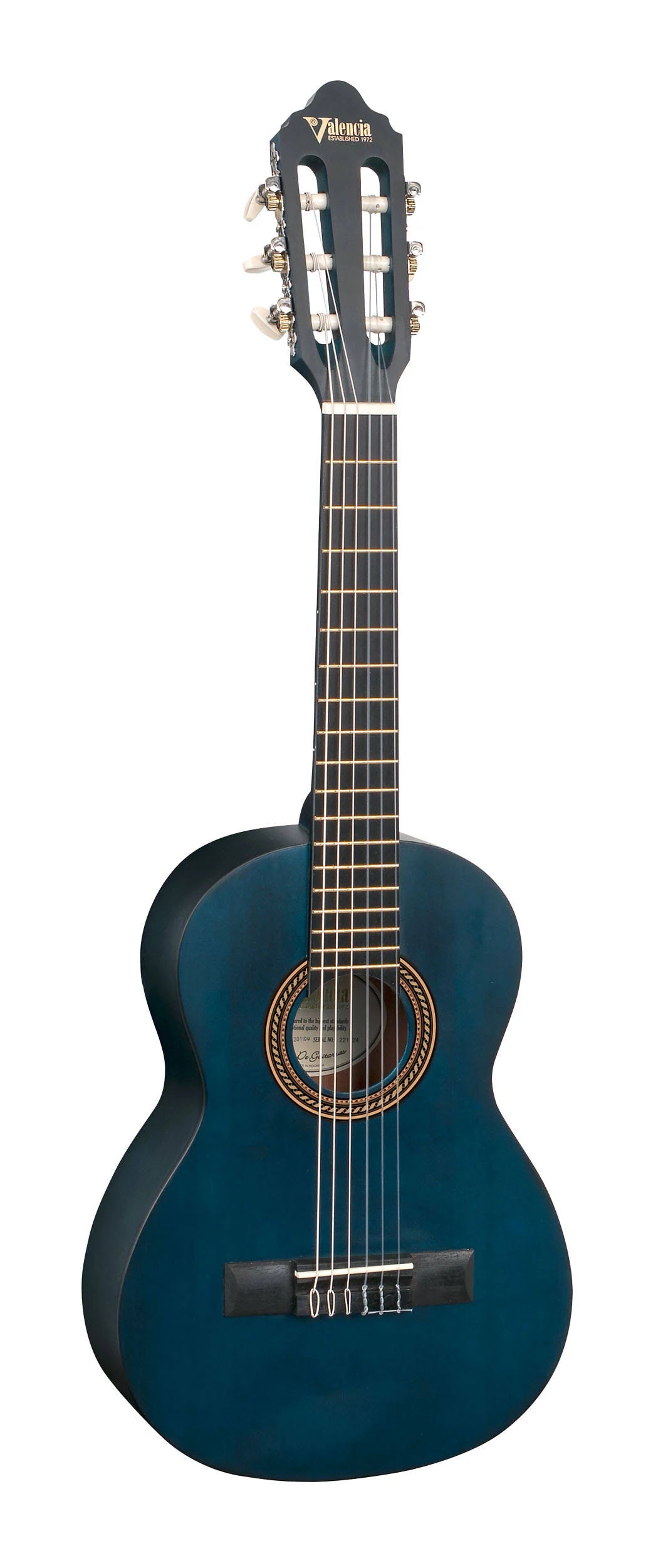 1/4 Size Satin Transparent Blue Classical Guitar Q275