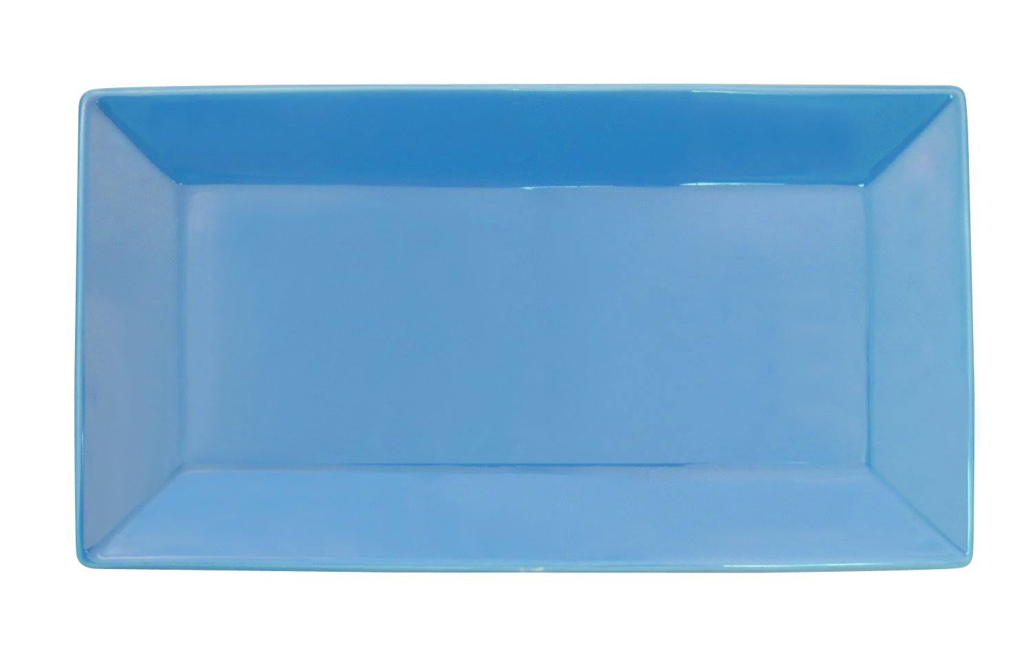 Stoneware Rectangular Platter, 10 inch x 5-1/2 inch, Peacock, Box of 24 L531824