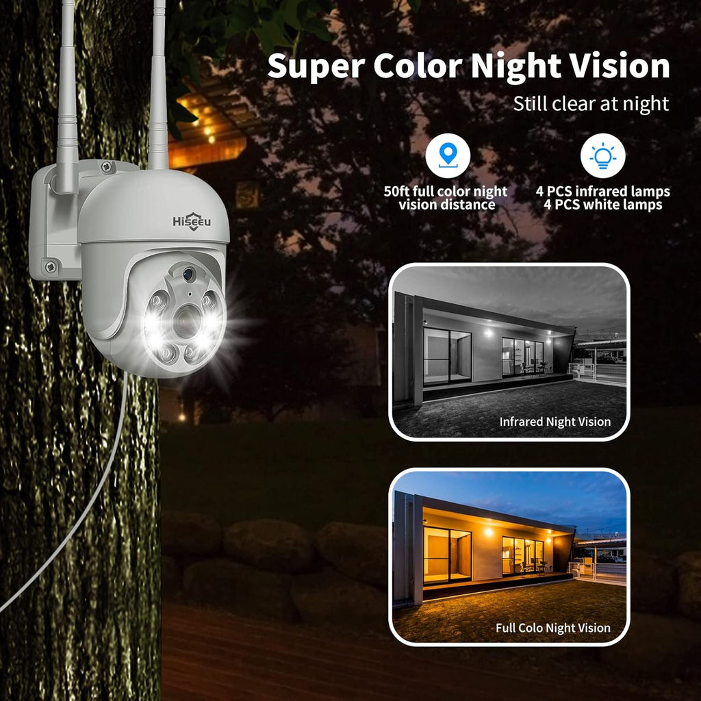3MP Outdoor Wireless Security Camera with Floodlights H758