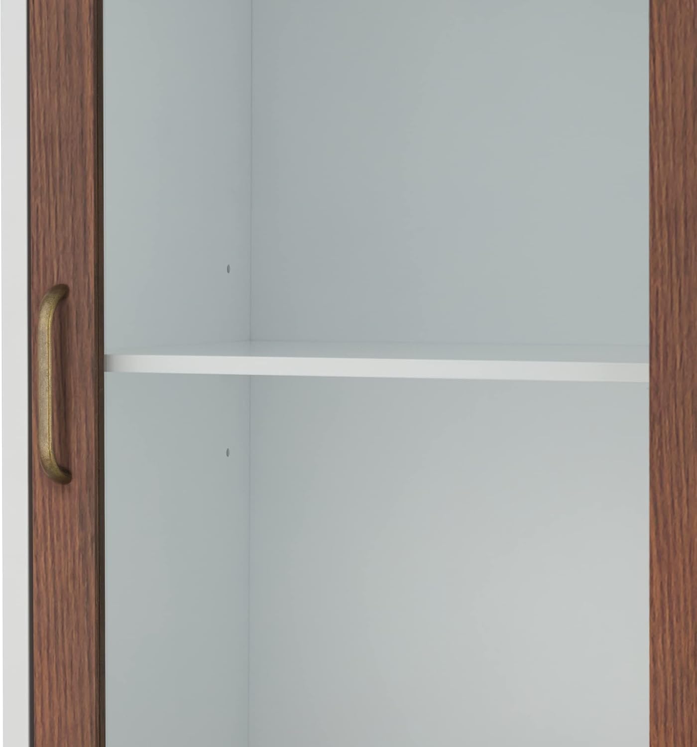 White Natural Wood Bathroom Linen Cabinet L768230
