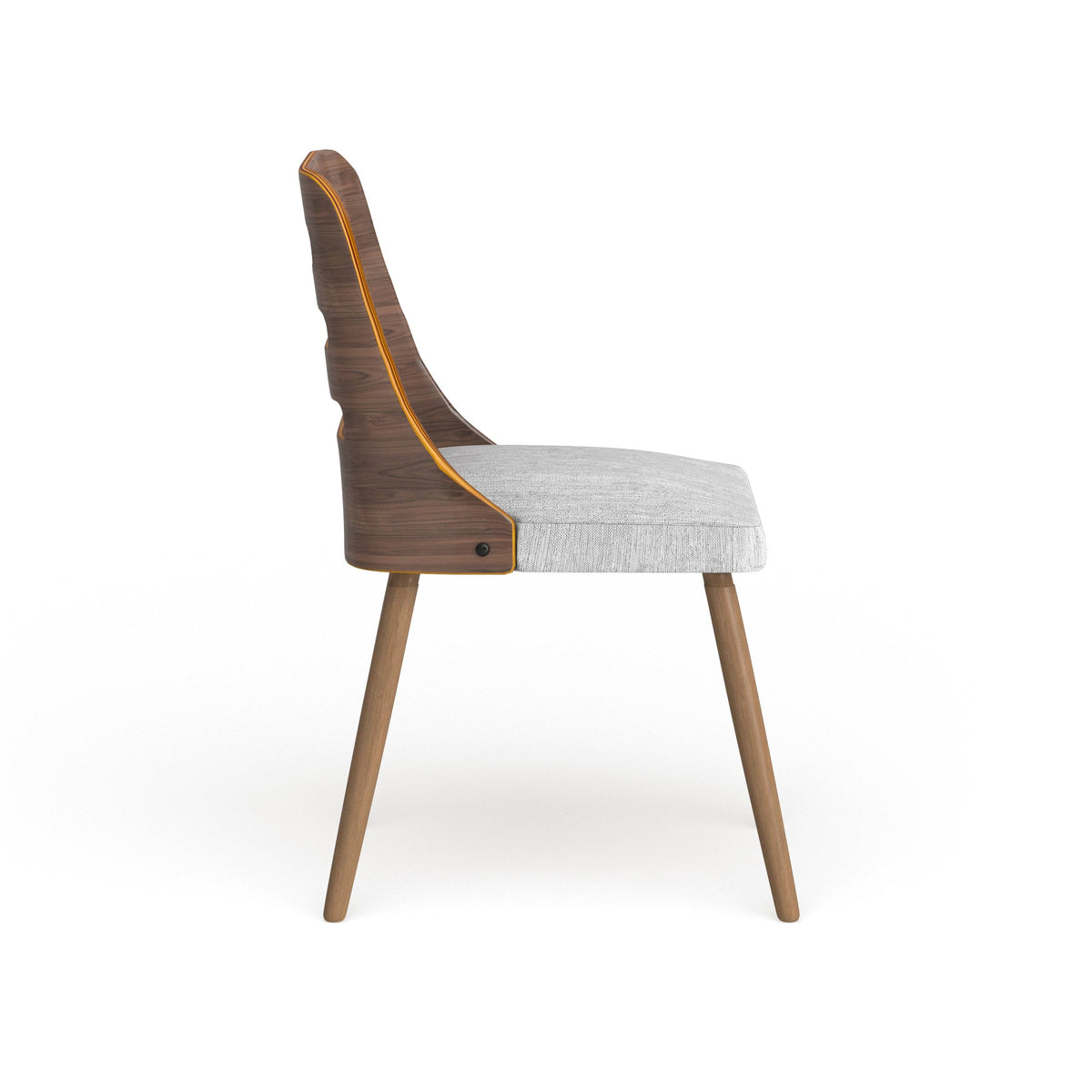 Walnut Wood Dining Chair with Grey Fabric Z199