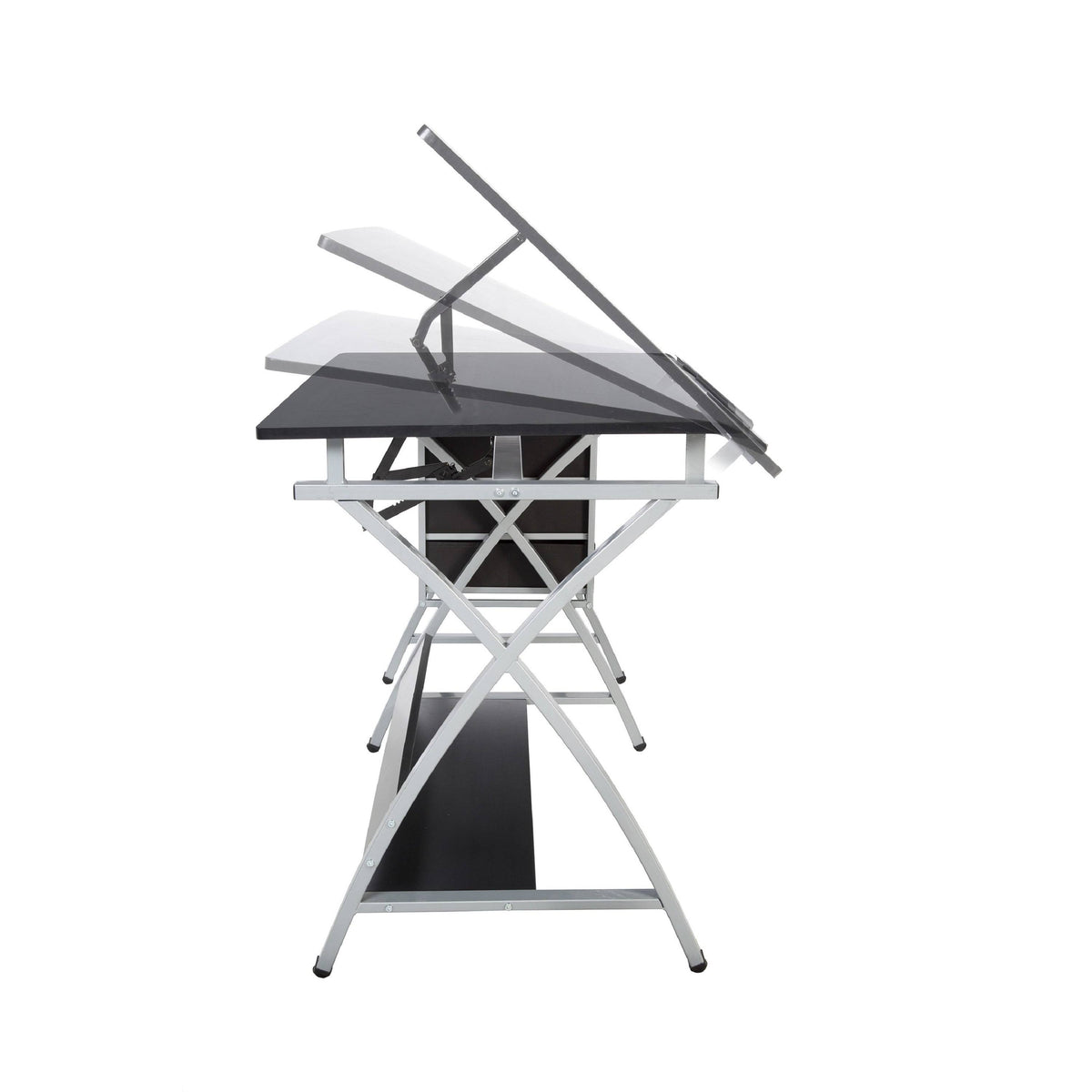 Black/Silver Craft Station with Stool C65739