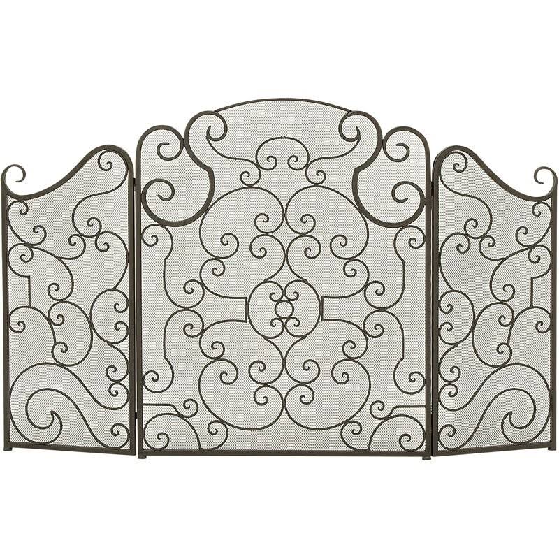 Black Metal Fireplace Screen M30271